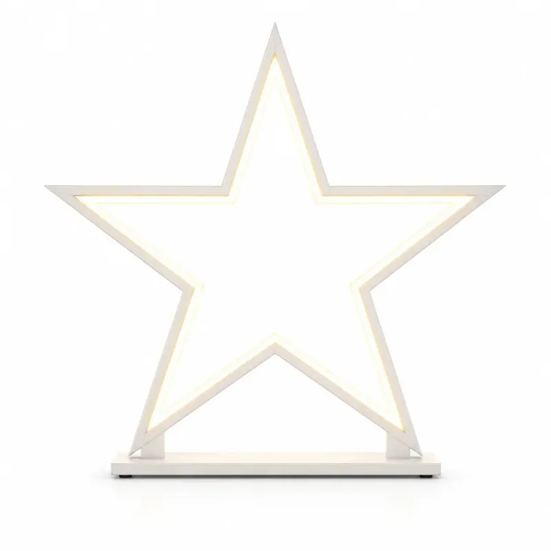 Weiße LED-Sternleuchte - moderne Dekoleuchte für Fenster, Sideboard oder Weihnachtsdekoration