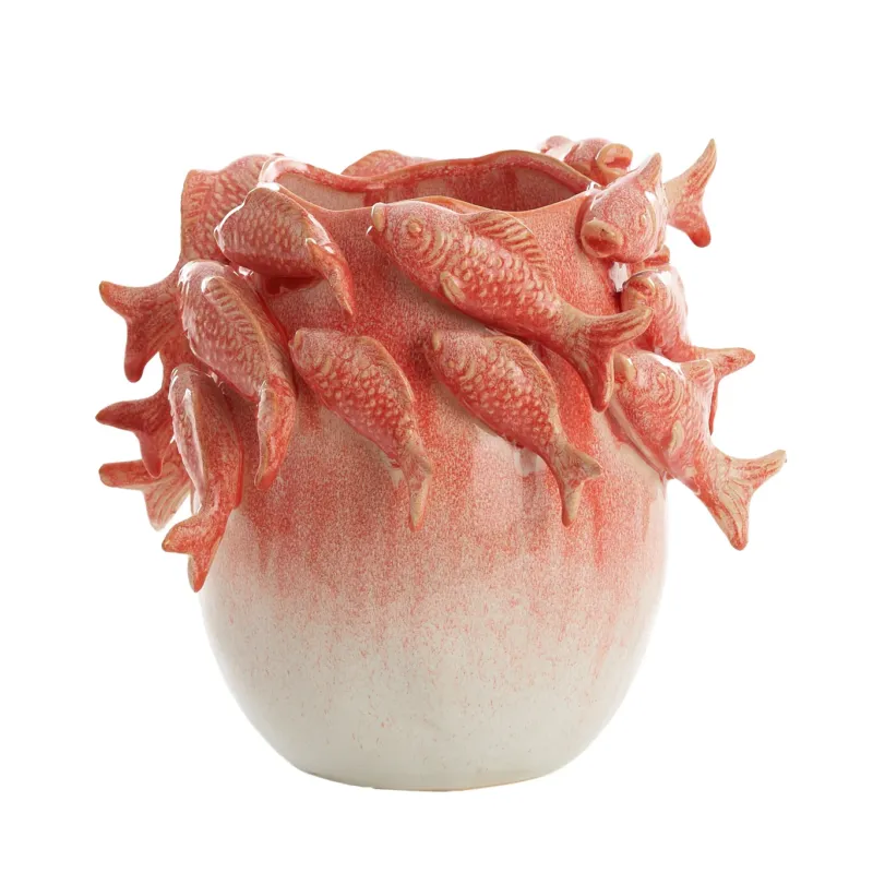 Vase FISH koralle/crème von Light & Living