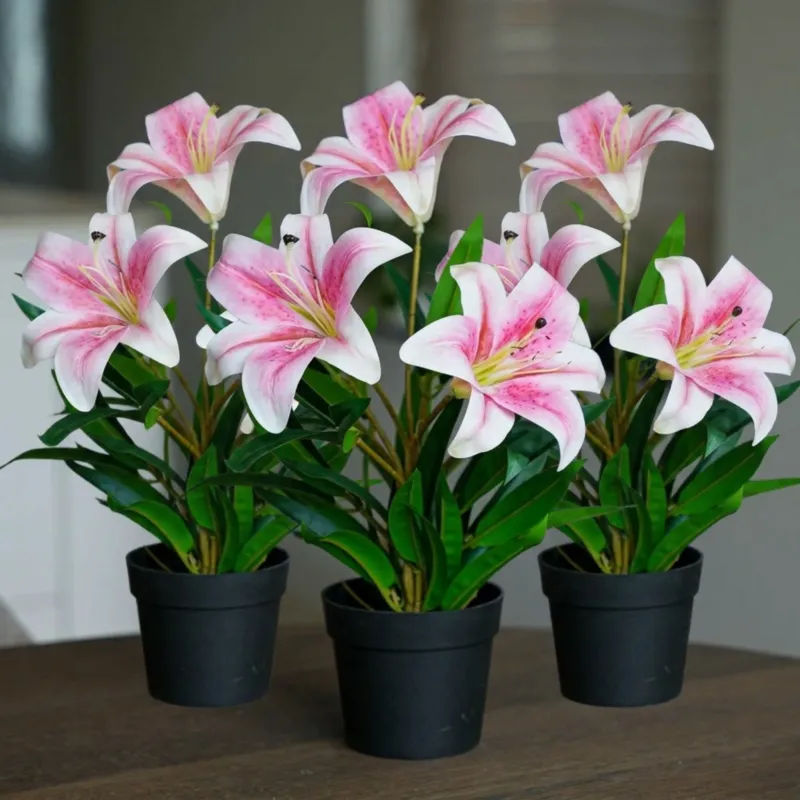 Lily pink -3 pcs- Artificial Plants - Bundle set