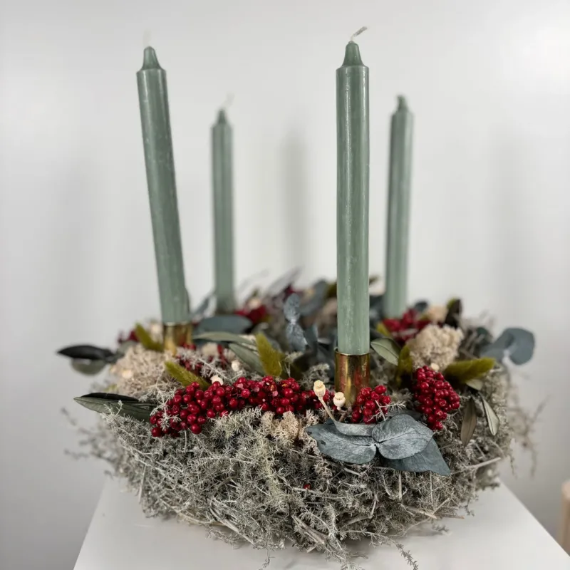 Adventskranz Asparagus grau klassisch - Lykke&You GmbH