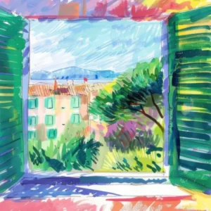 Saint Tropez From The Window View Painting 3