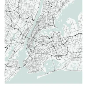 New York New York Street Map Minimal Color