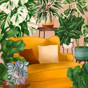 Room With Plants And Yellow Chair