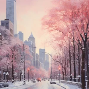 Dreamy Winter Painting Chicago Usa 3