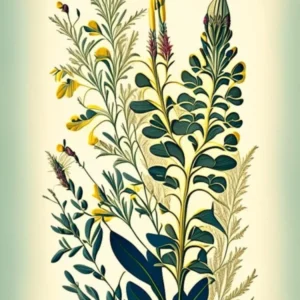 Wild Senna Wildflower Vintage Botanical