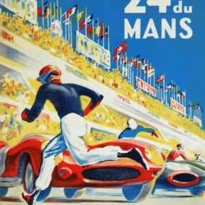 24 Heures Du Mans Car Race Vintage Poster