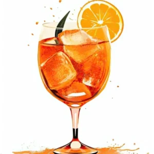 Watercolour Aperol Spritz Floral Infusion Cocktail 6