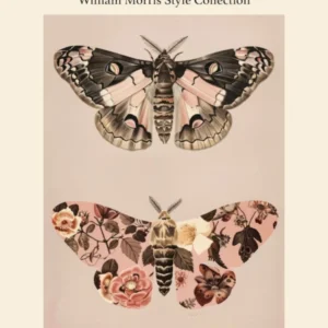 Velvet Butterflies Collection Pink Botanical Butterflies William Morris Style 8