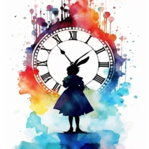 Alice In Wonderland Colourful Watercolour The White Rabbit 3
