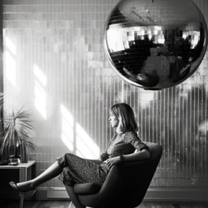 Disco Ball Woman Black And White Photography 3
