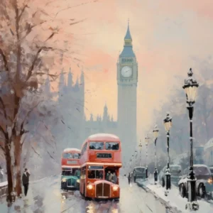 Dreamy Winter Painting London United Kingdom 6