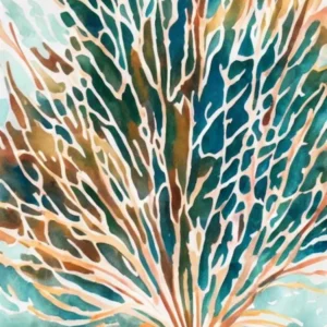 Acropora Gemmifera 2 Vintage Graphic Watercolour