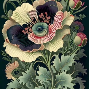 Anemone 3 Floral Botanical Vintage Poster Flower