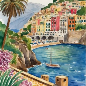 Cinque Terre Watercolor Painting
