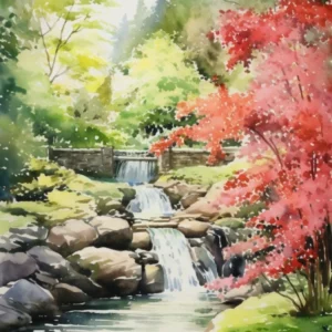 Butchart Gardens Canada Watercolour 4
