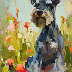 Miniature Schnauzer Acrylic Painting 1