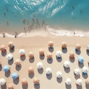 Aerial View Beach Club Summer Photography Pastel Colours