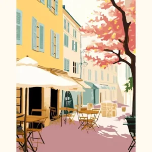 Aix En Povence, France, Flat Pastels Tones Illustration 4 Poster