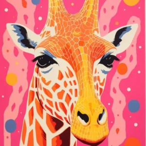 Abstract Giraffe Yellow & Pink Pattern 1
