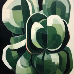 Modern Abstract Cactus Painting Gymnocalycium Cactus 1