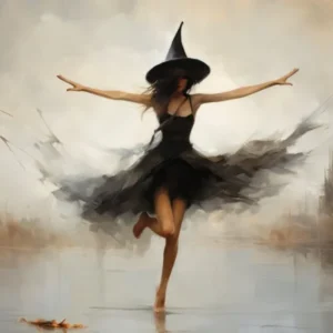 Dancing Witch Halloween Painting