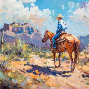 Cowboy In Sonoran Desert Arizona 1