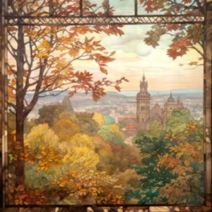 A Window View Of Vienna In The Style Of Art Nouveau 1