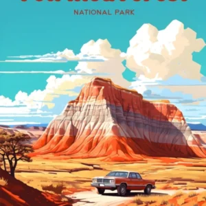 Petrified Forest National Park Arizona Camping Modern Travel Art