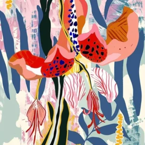 Colourful Flower Illustration Bleeding Heart 2