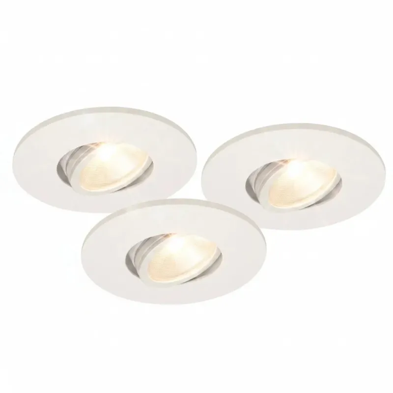 3er Set LED Spots dimmbar weiß schwenkbar 18W IP44 MD-350 – Einbaustrahler IP44, schwenkbar, dimmbar