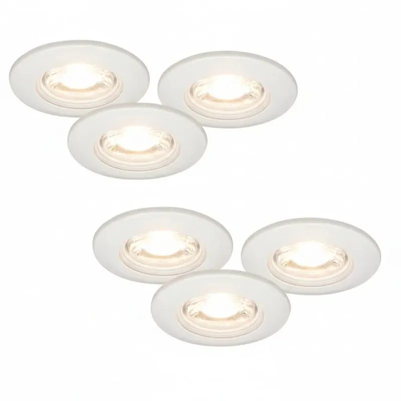 6er Set LED Einbau Spots dimmbar weiß 18,5W IP44 60mm MD-99 – Einbaustrahler IP44, dimmbar, 60mm