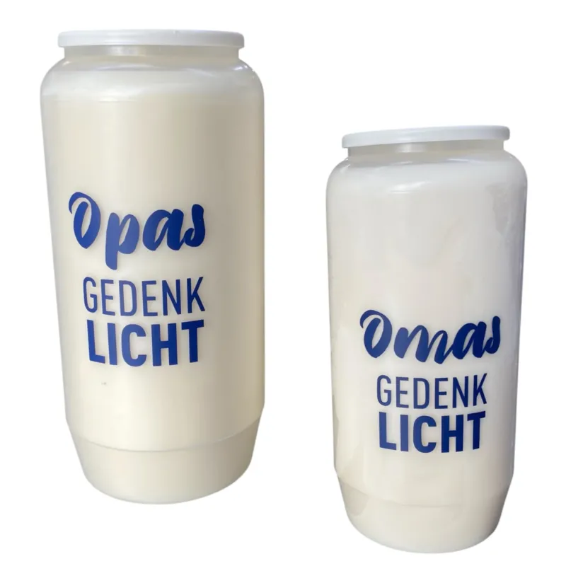 Gedenkkerze mit Spruch für Oma & Opa