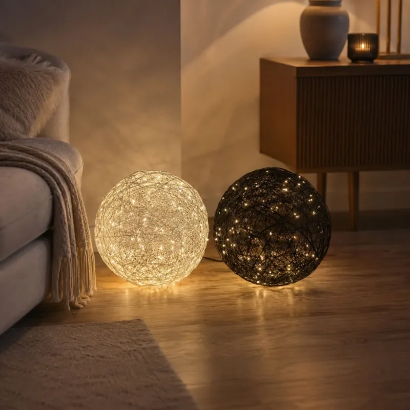 s.luce Mesh LED-Drahtkugel Innen & Außen Warmweiß, dekorative LED-Lichtkugel für stimmungsvolle Beleuchtung