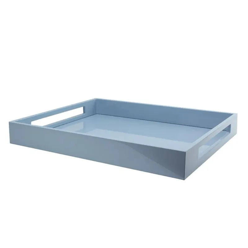Pale Denim Blue Medium Lacquered Serving Tray - Addison Ross Ltd UK