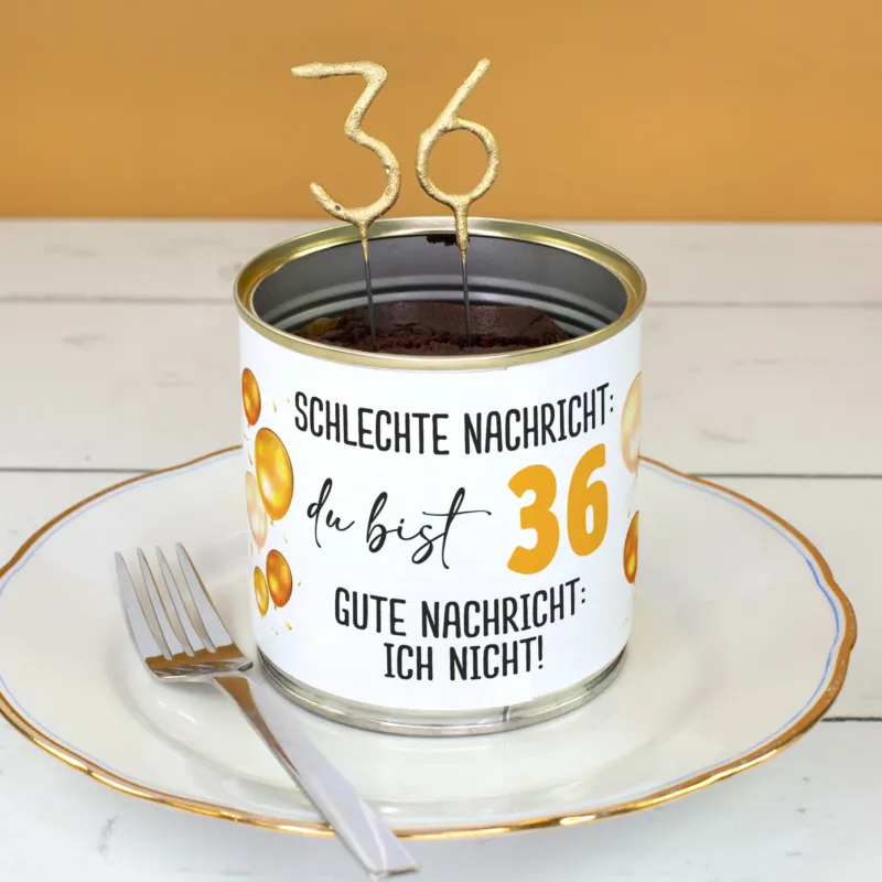 Schokoladen Brownie Kuchen in der Dose zum Geburtstag in Bäckerqualität mit Alter personalisiert – Bild 2