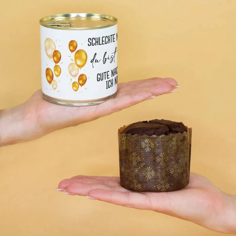 Schokoladen Brownie Kuchen in der Dose zum Geburtstag in Bäckerqualität mit Alter personalisiert – Bild 3