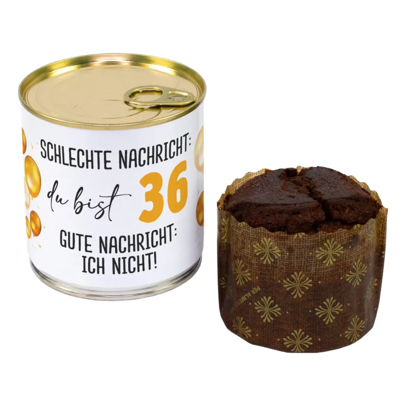 Schokoladen Brownie Kuchen in der Dose zum Geburtstag in Bäckerqualität mit Alter personalisiert – Bild 4