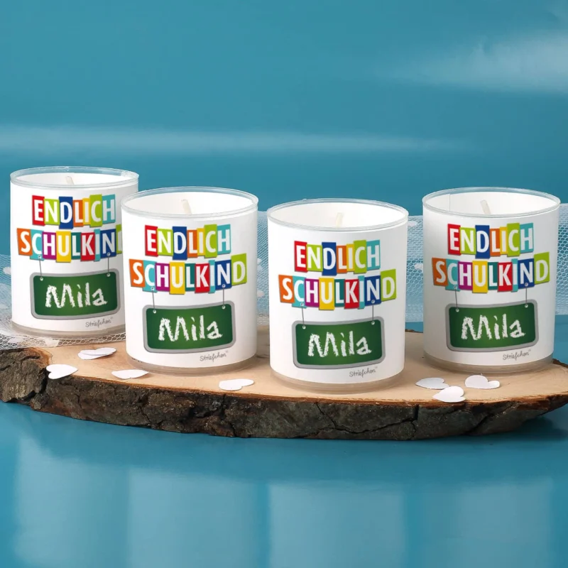 Teelichter Endlich Schulkind 4er Set