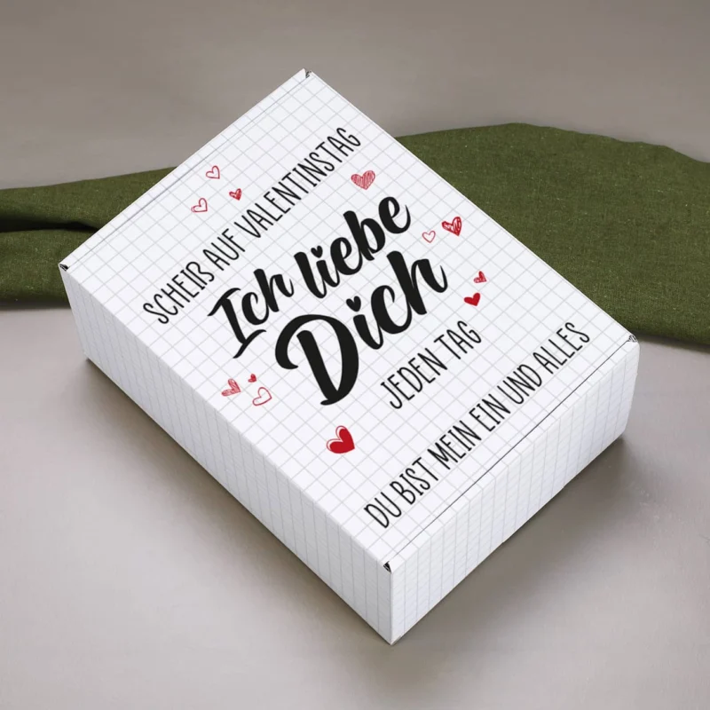 Bedruckte Geschenkbox zum Valentinstag