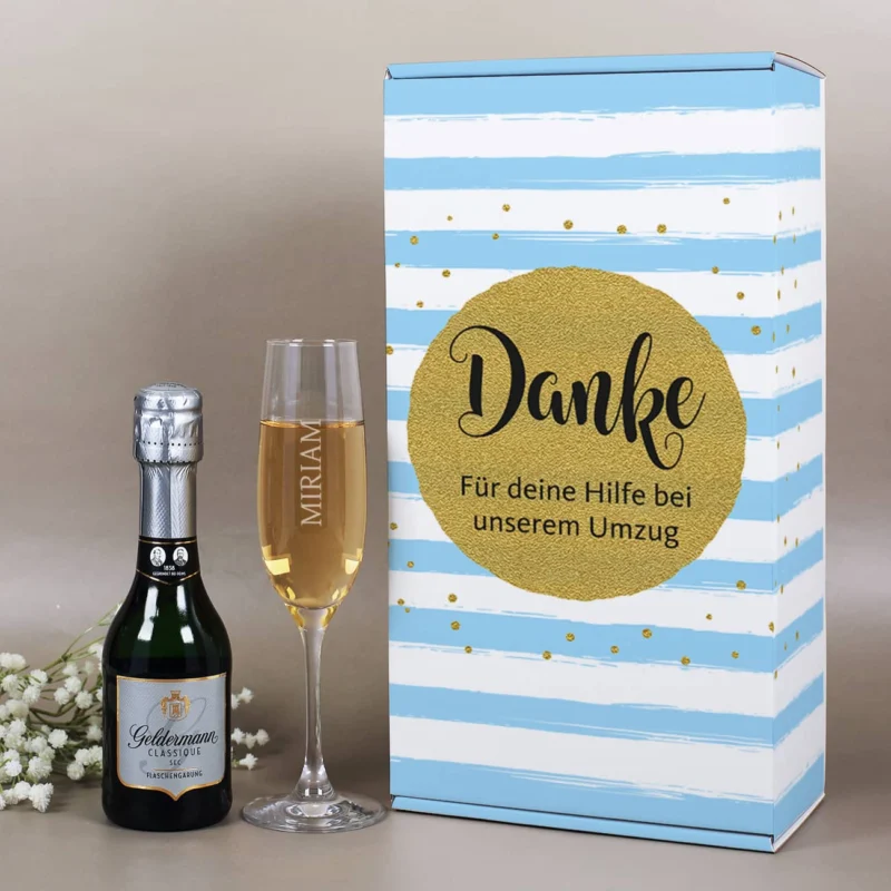 Danke - Geschenkset mit Sekt und Sektglas