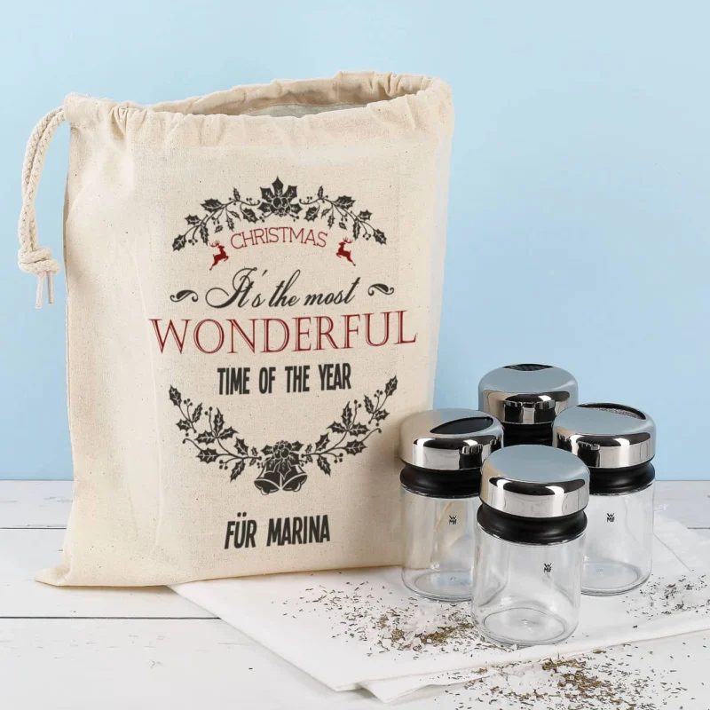 Streuer Set von WMF mit weihnachtlichem Geschenksack