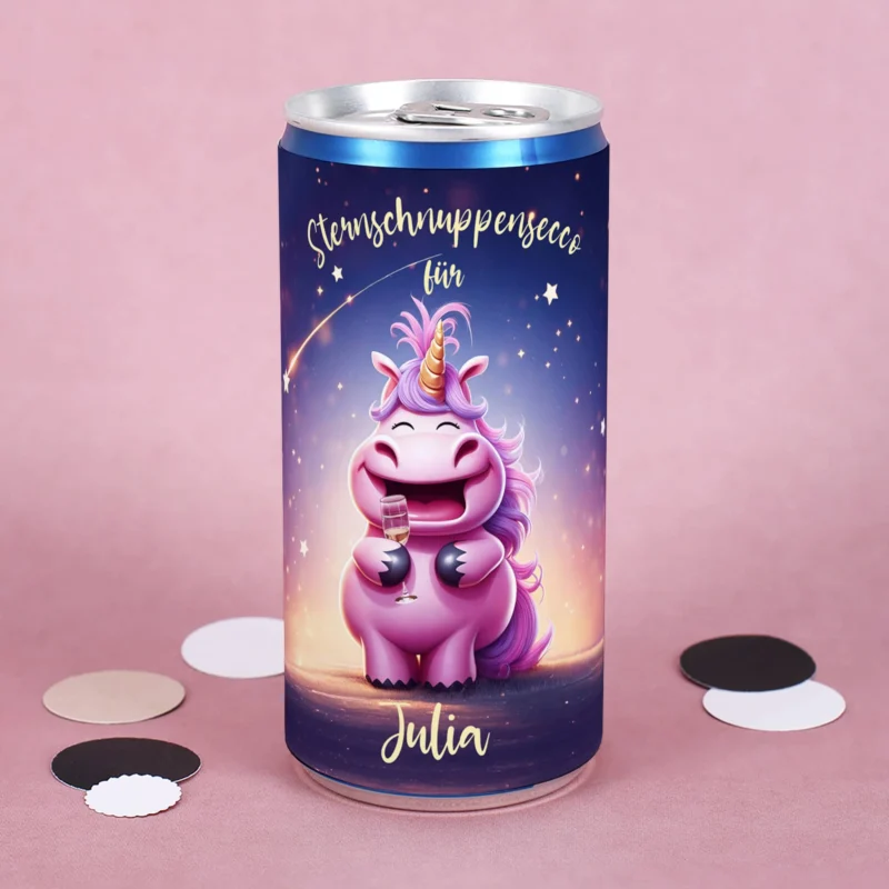 Sternschnuppensecco mit Knuddelhorn und Ihrem Wunschnamen