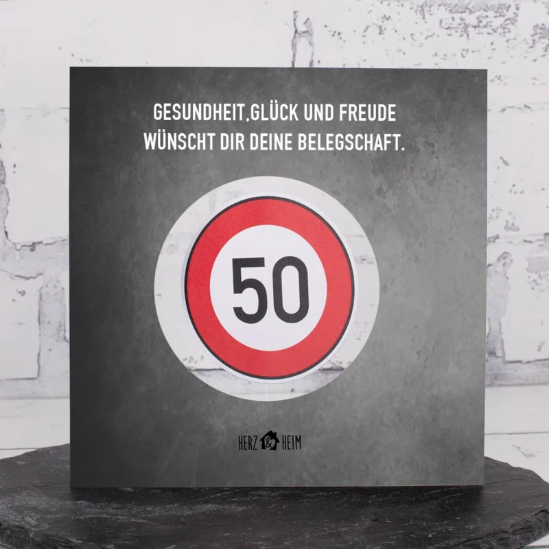 Happy Birthday - Glückwunschkarte mit drehbarem Verkehrsschild, Name und Wunschtext