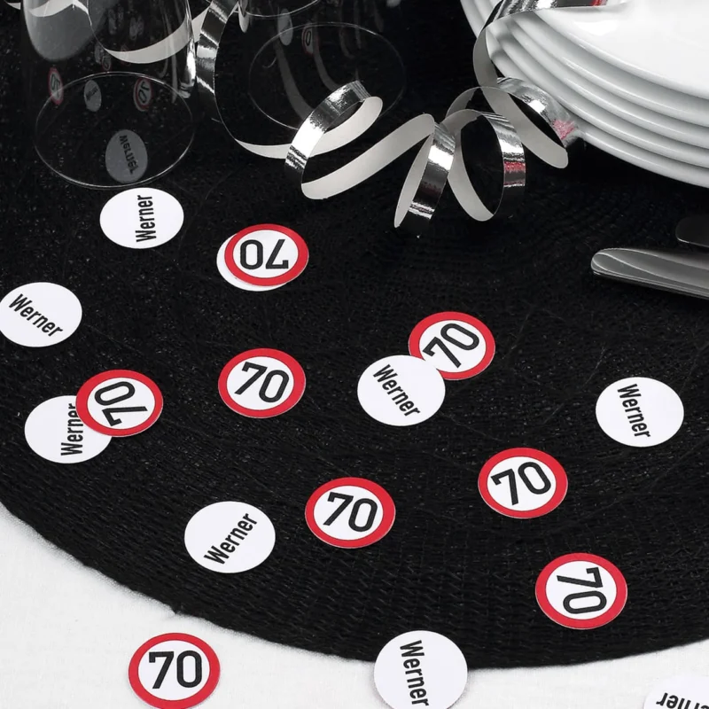 XL Konfetti mit Name zum 70. Geburtstag