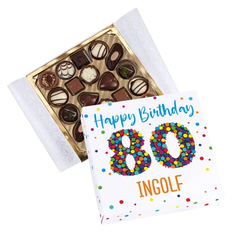 Personalisierte Pralinen zum 80. Geburtstag