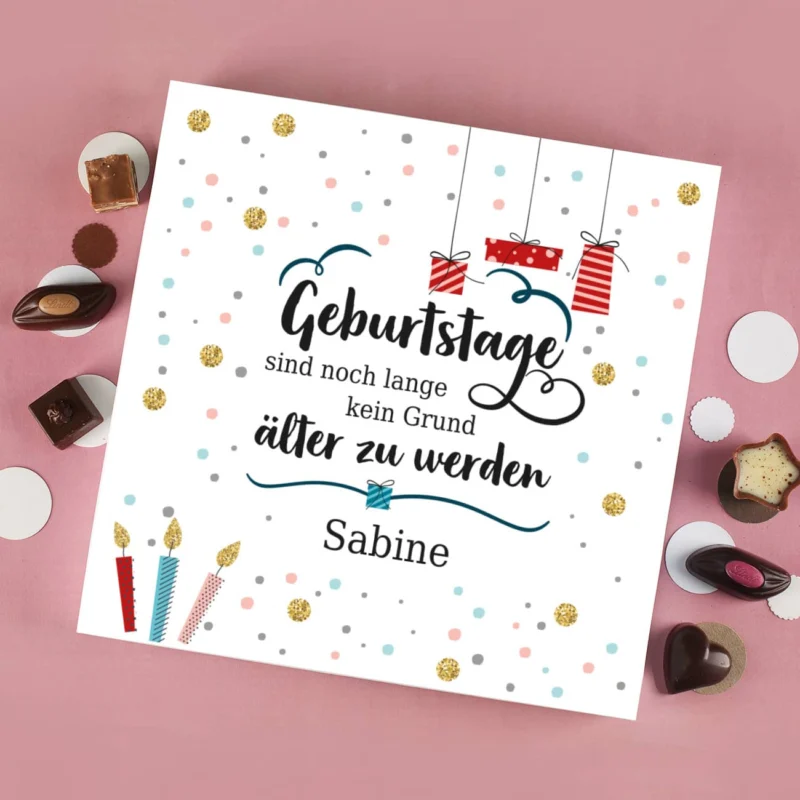 Lindt Pralinen zum Geburtstag mit Name personalisiert