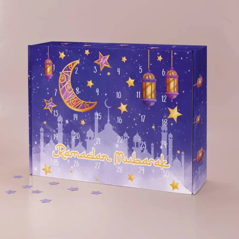 Ramadan Kalender für Kinder zum selbst befüllen mit Laterne, Mond und Sterne