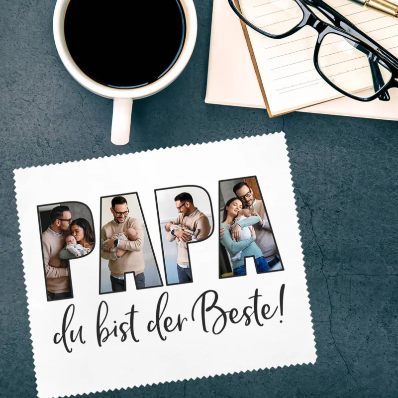 Brillenputztuch für den besten Papa mit Fotos