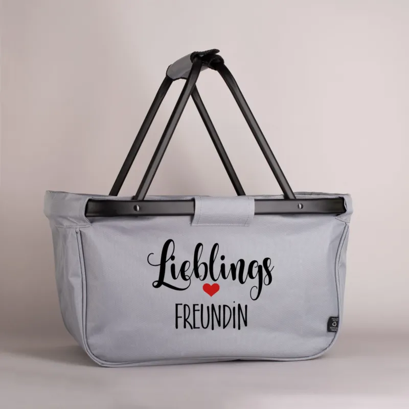 Einkaufskorb mit Lieblings-Motiv und Ihrem Wunschtext bedruckt