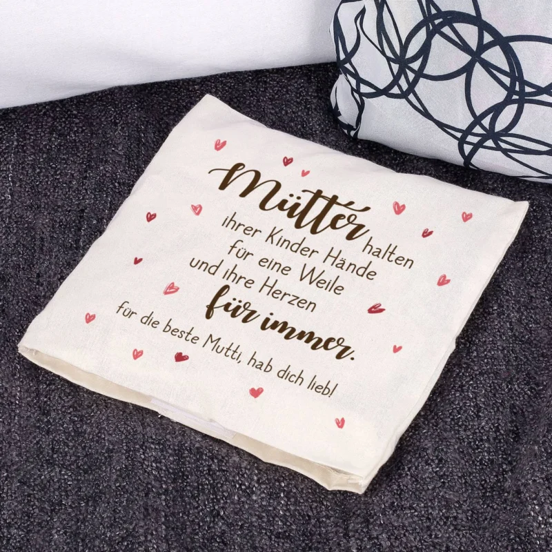Kirschkernkissen mit Spruch und Wunschtext zum Muttertag